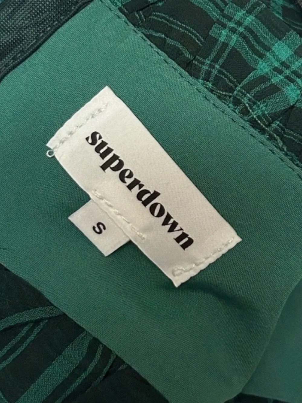 NWT Superdown Bralette Bustier Zelia Green Plaid Crop Top Bra Top Size Small NEW - Picture 7 of 10